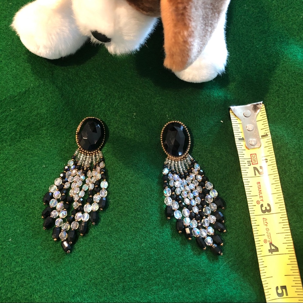 Beaded Dangling Clip-On Earrings